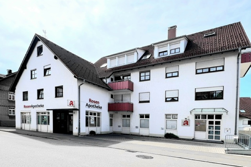 Aussenansicht der Rosen Apotheke in Leutkirch